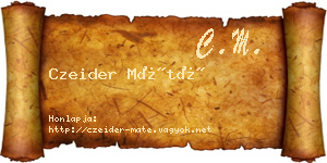 Czeider Máté névjegykártya